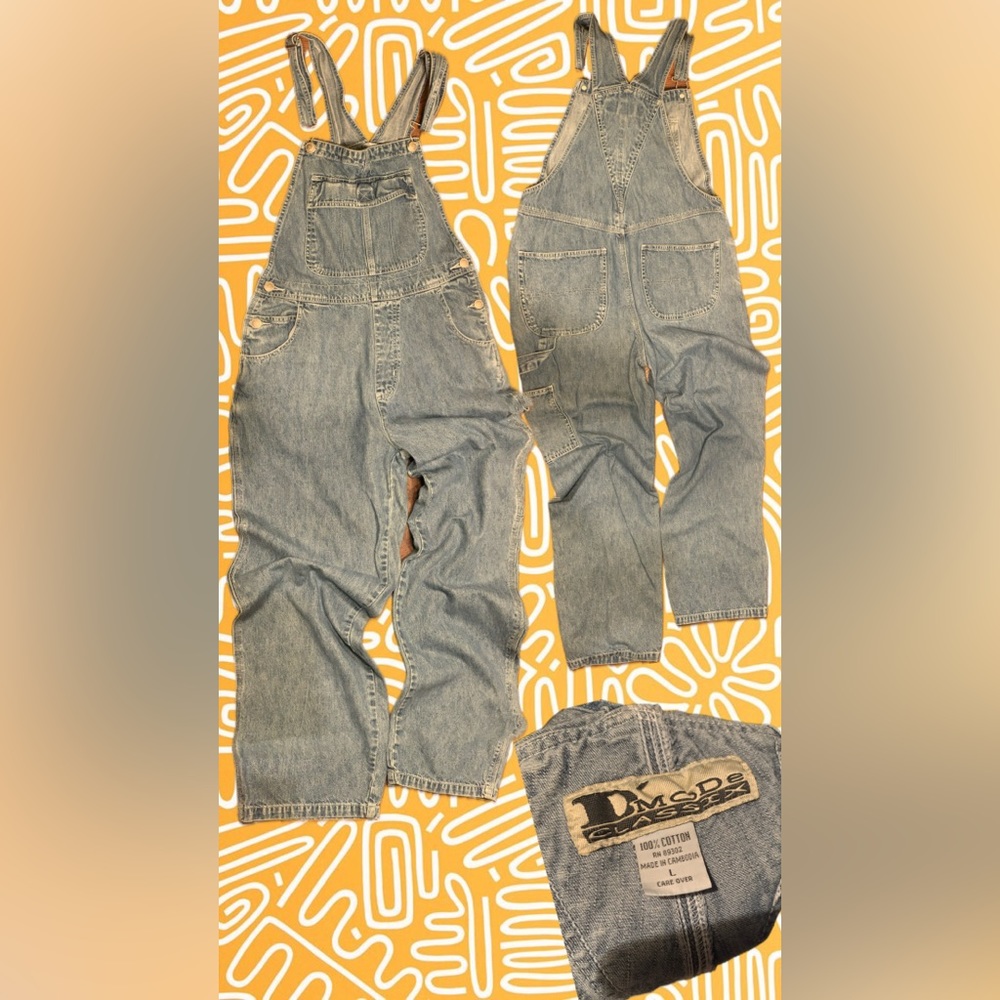 D’mode Classix vintage carpenter cargo style size large overalls
